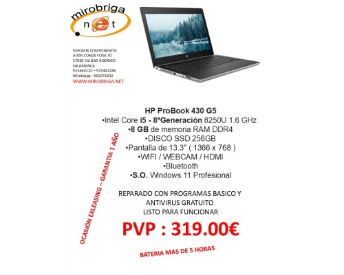PORTATIL REACONDICIONADO - HP PROBOOK 430 G5 - 13.3" I5 8ª